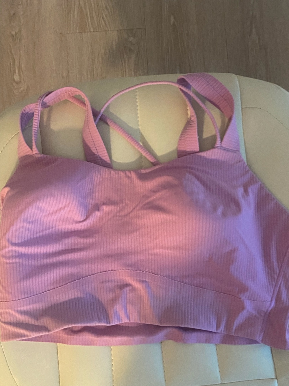 lululemon athletica Pink Ribbed Double-Strap Sports Bra